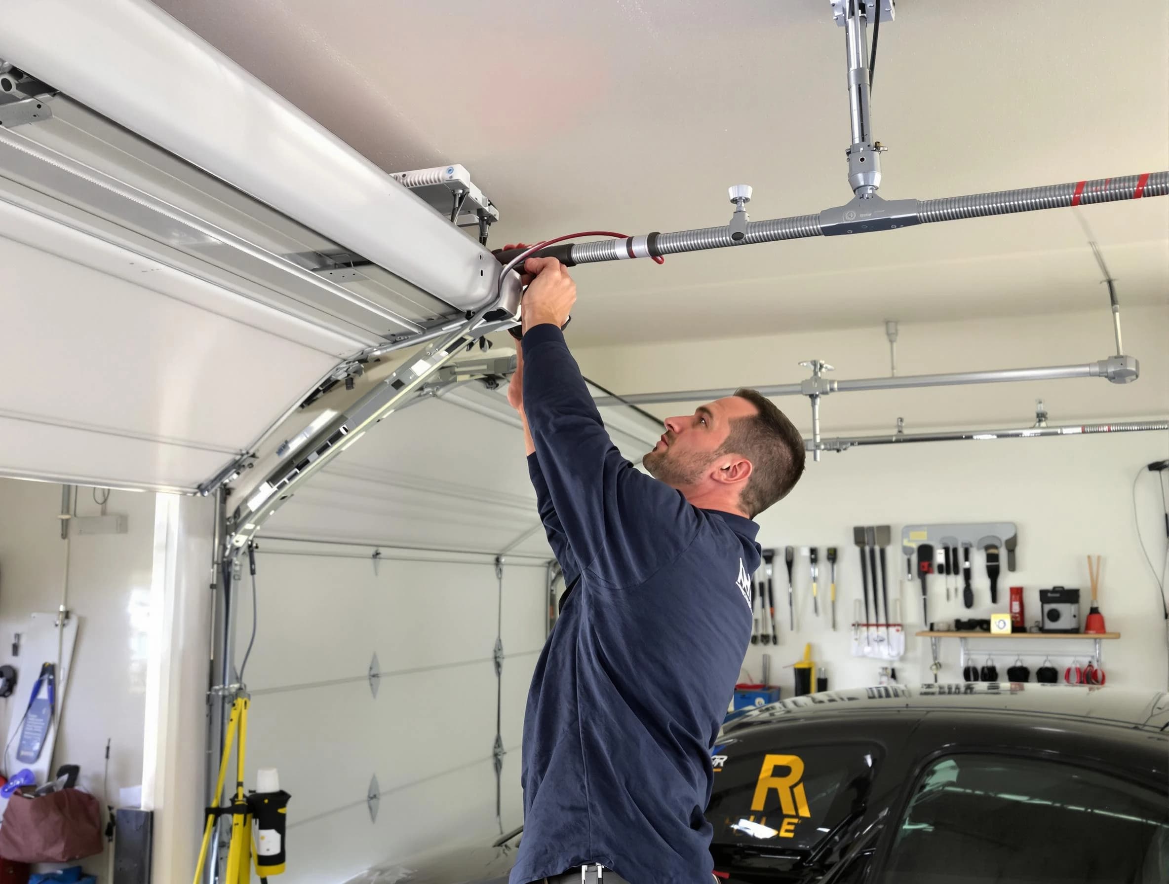 Eden Prairie Garage Door Repair technician performing garage door cable repair in Eden Prairie