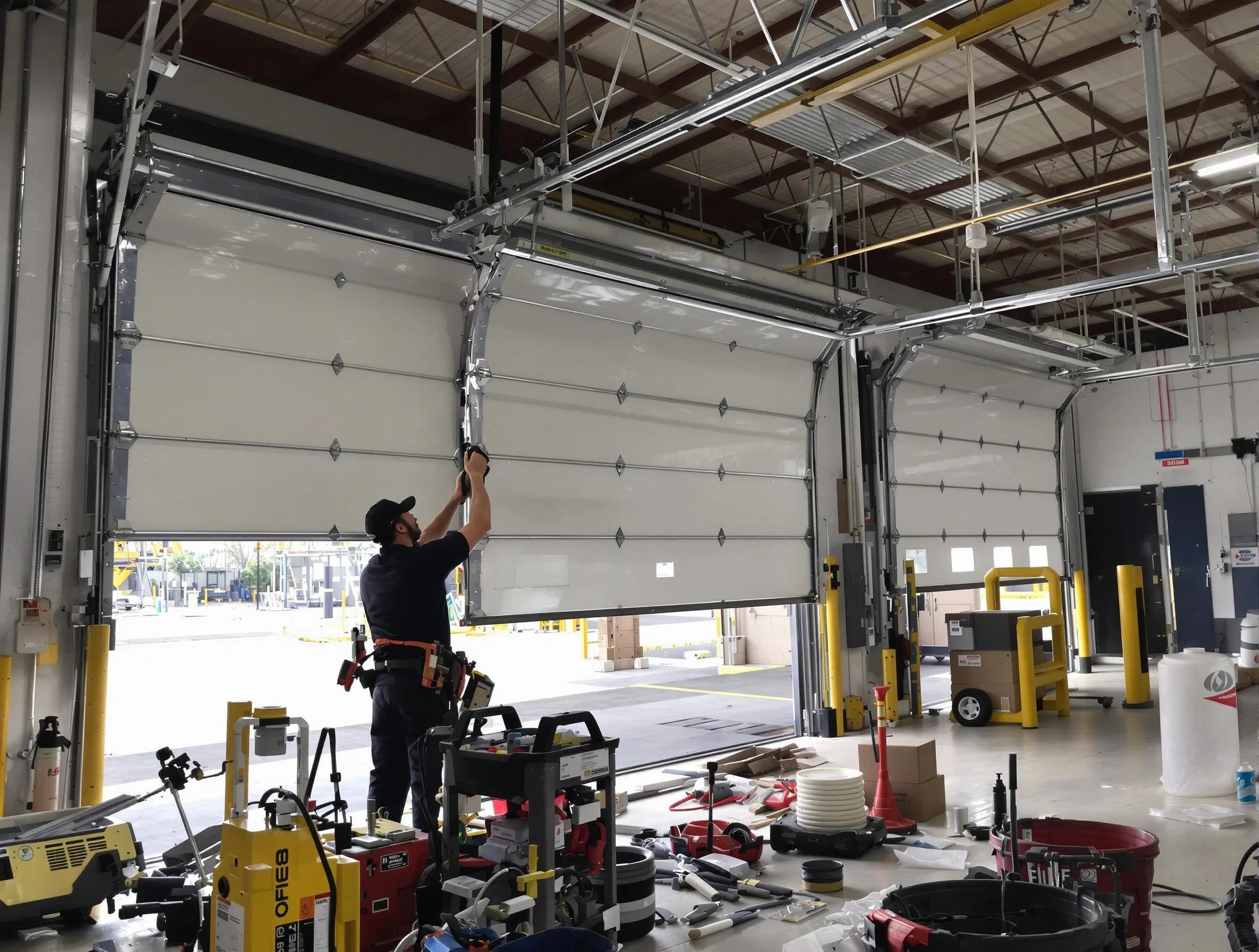 Eden Prairie Garage Door Repair technician performing commercial garage door repair in Eden Prairie