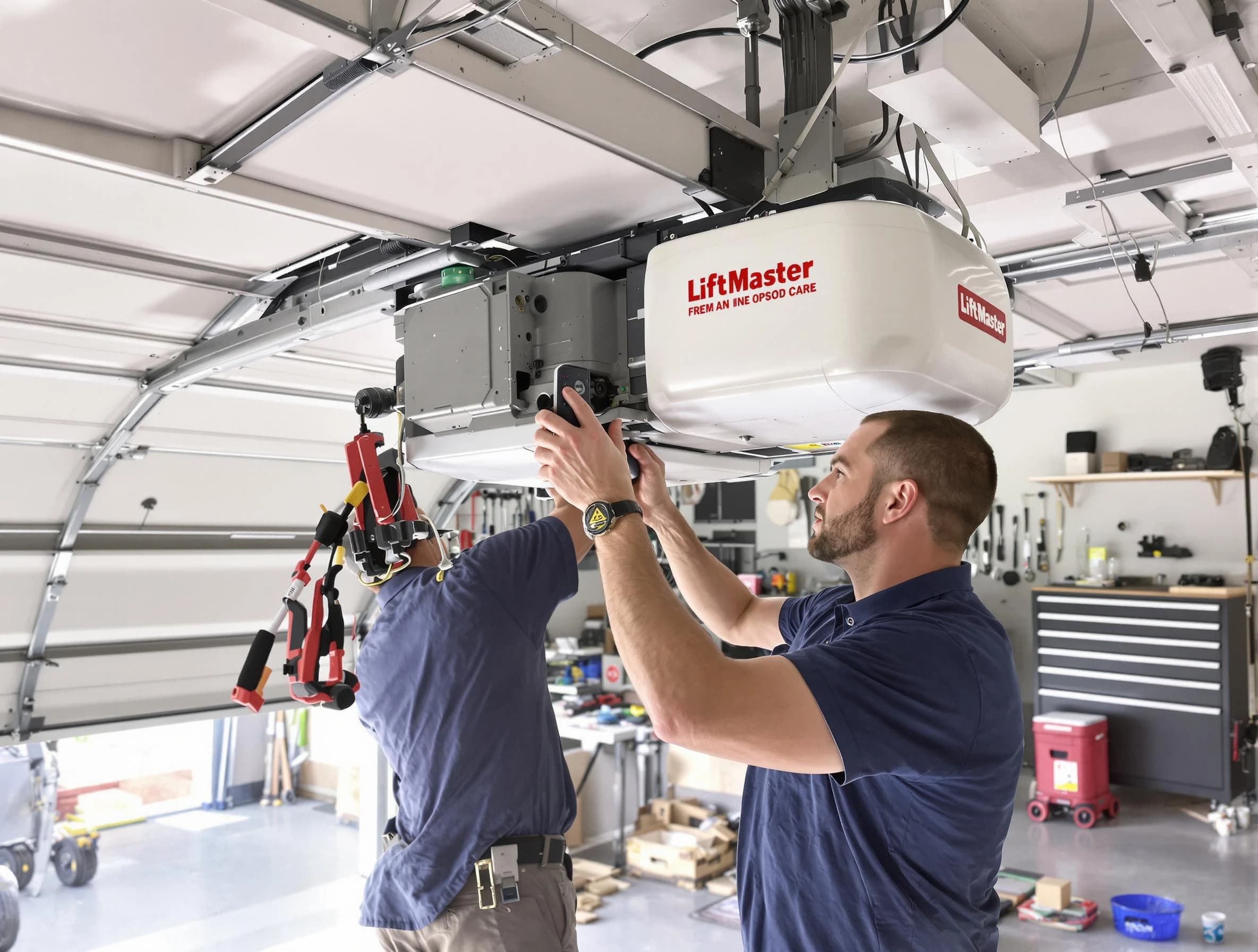 Eden Prairie Garage Door Repair technician performing advanced diagnostics on garage opener in Eden Prairie