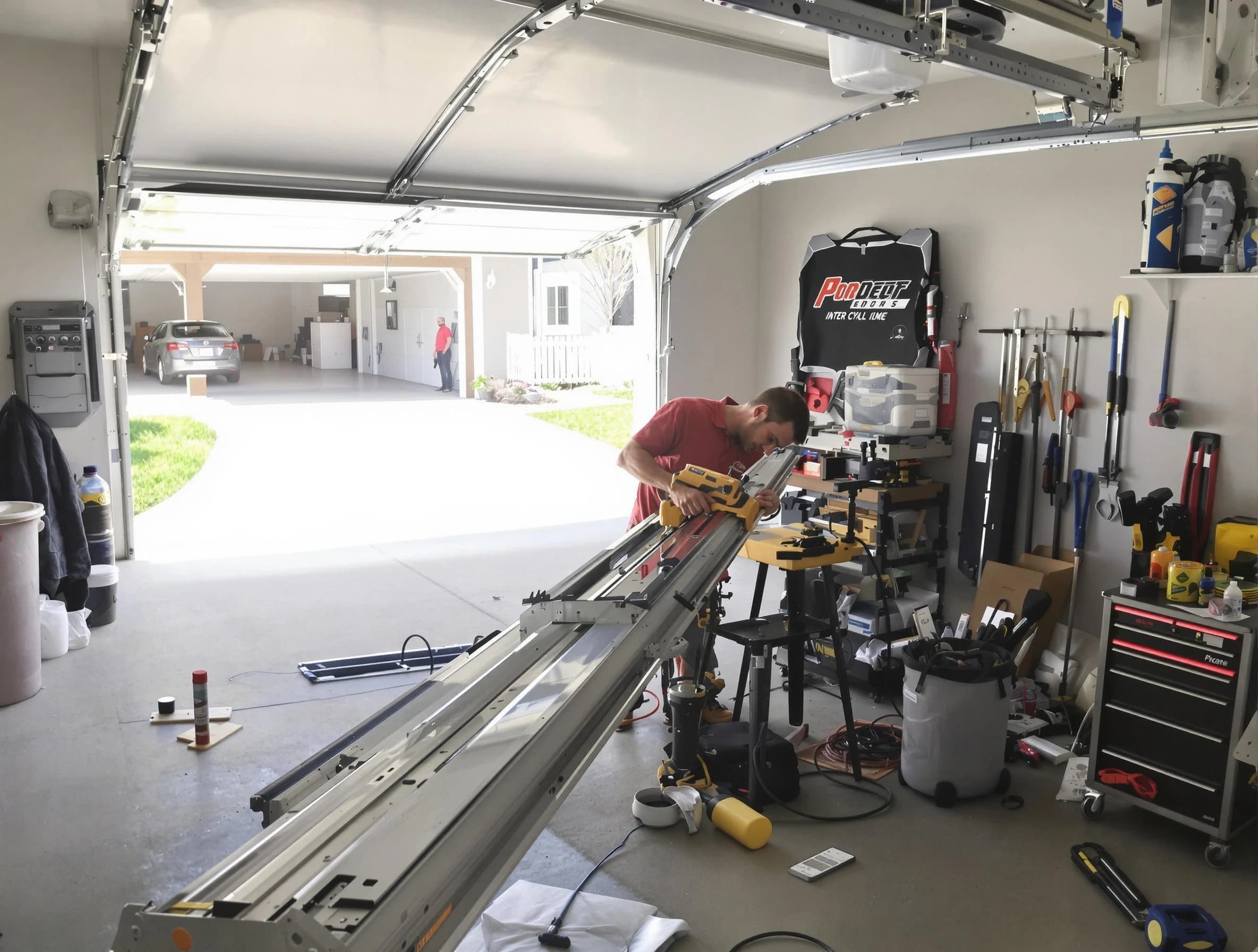 Eden Prairie Garage Door Repair expert performing track repair in Eden Prairie