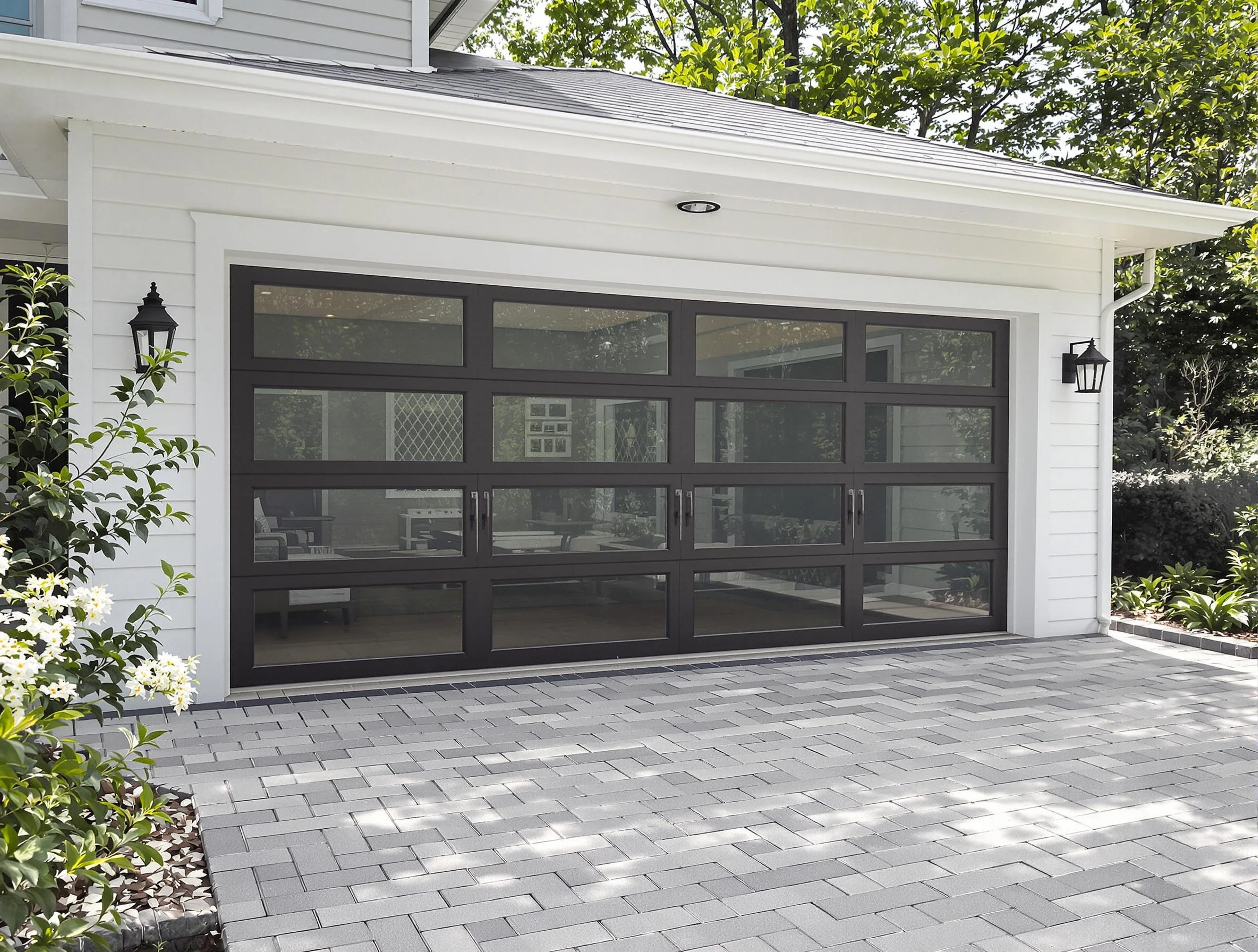 Eden Prairie Garage Door Repair design specialist presenting custom garage door options to Eden Prairie homeowner