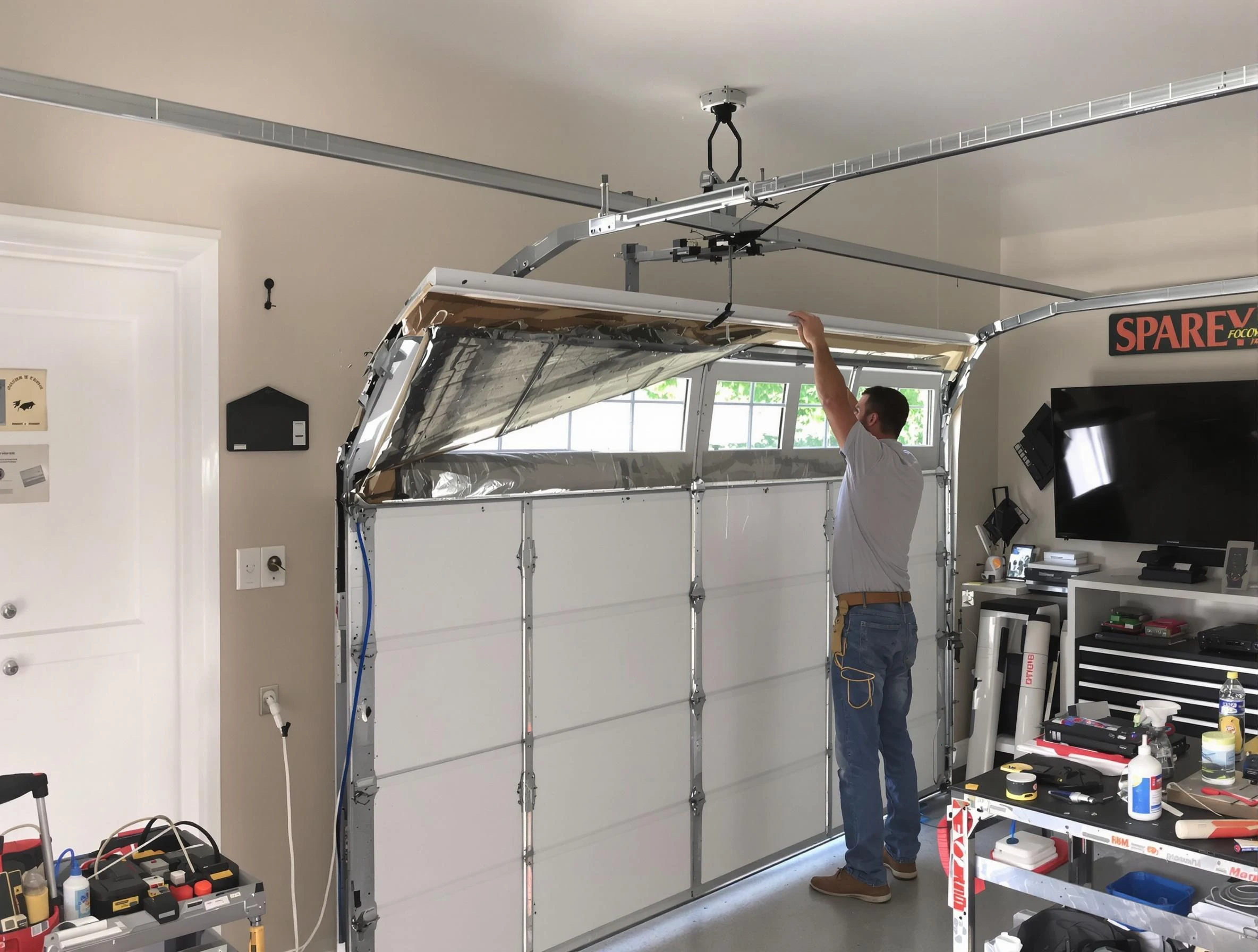 Garage door section replacement by Eden Prairie Garage Door Repair in Eden Prairie