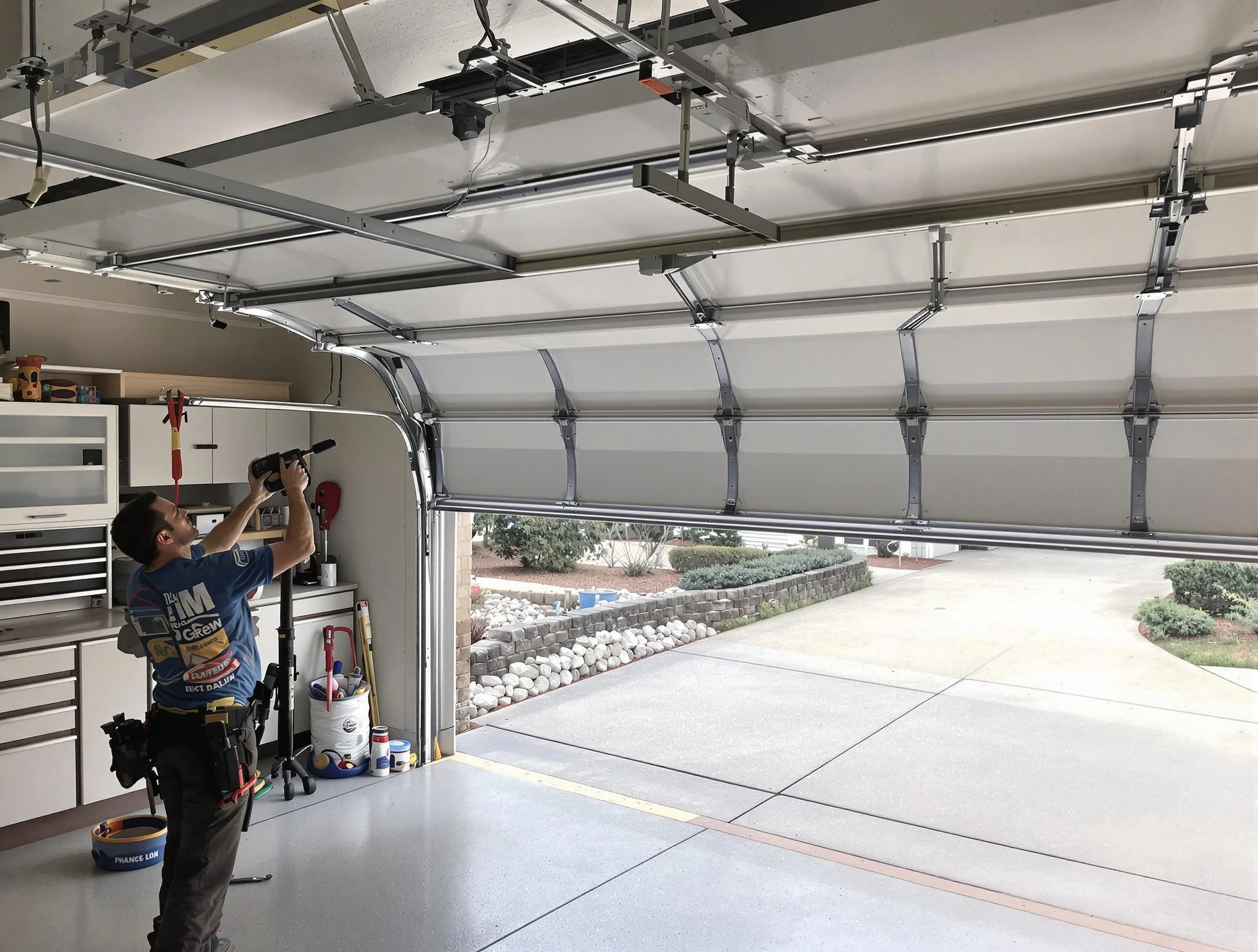 Garage door track repair service by Eden Prairie Garage Door Repair in Eden Prairie
